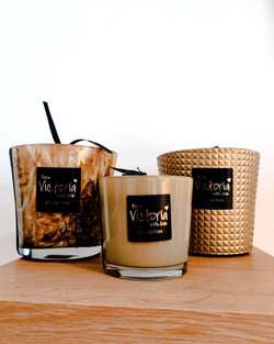 Свеча ароматическая 400г Victoria with Love Marbel brown