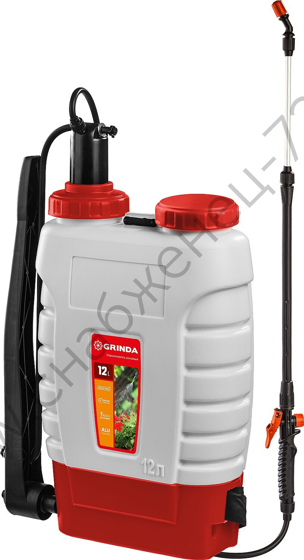 GRINDA KS-12, 12 л, с телескопическим удлинителем, ранцевый опрыскиватель (425217)