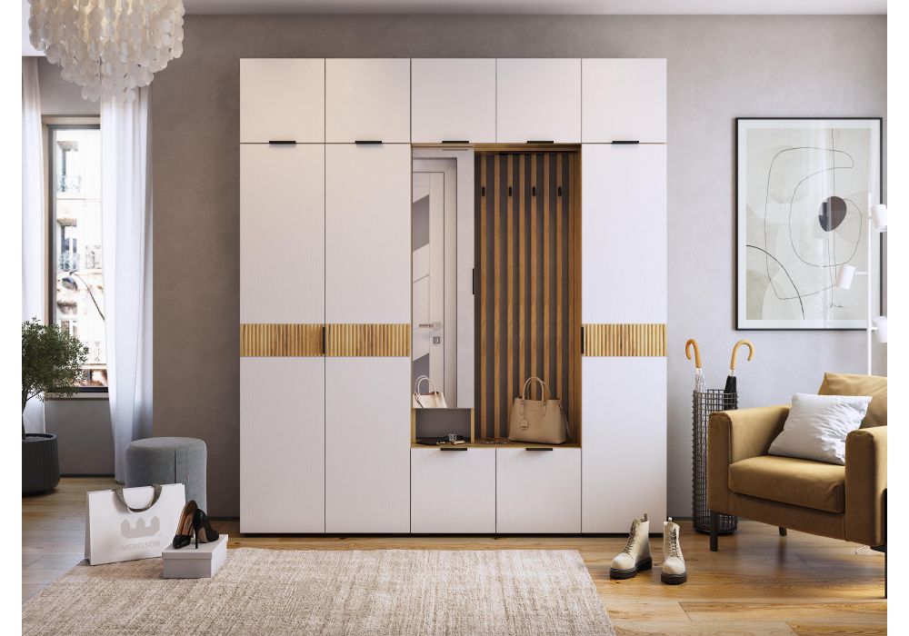 Шкаф Бери 80 дуб крафт золотой / белое дерево