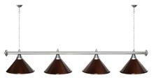 Лампа STARTBILLIARDS 4 пл. (плафоны коричневые,штанга голубая,фурнитура золото)
