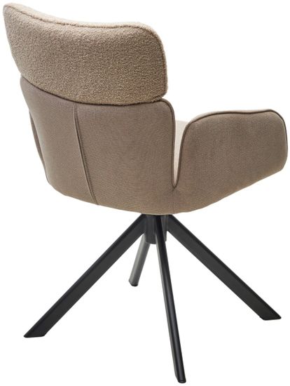 Стул TRIS 360 град. поворот. с возвратом, Davis Nowo 05 беж, букле/Point 13 беж/ Черный