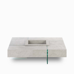 Кофейный столик Beton 119х119 фибробетон, стекло