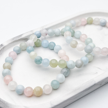 Браслет, берилл, диаметр бусин около 8 мм, размер 17 см