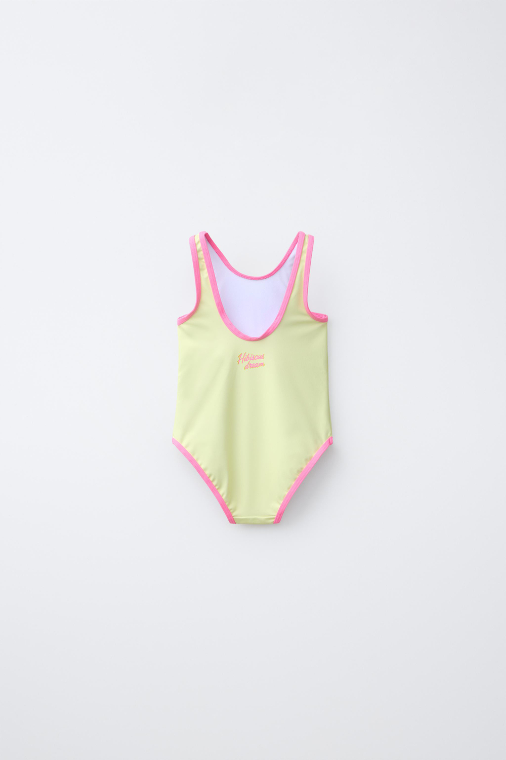 ZARA КУПАЛЬНИК С ЦВЕТКОМ ГИБИСКУСА, ЦВЕТ ФУКСИИ