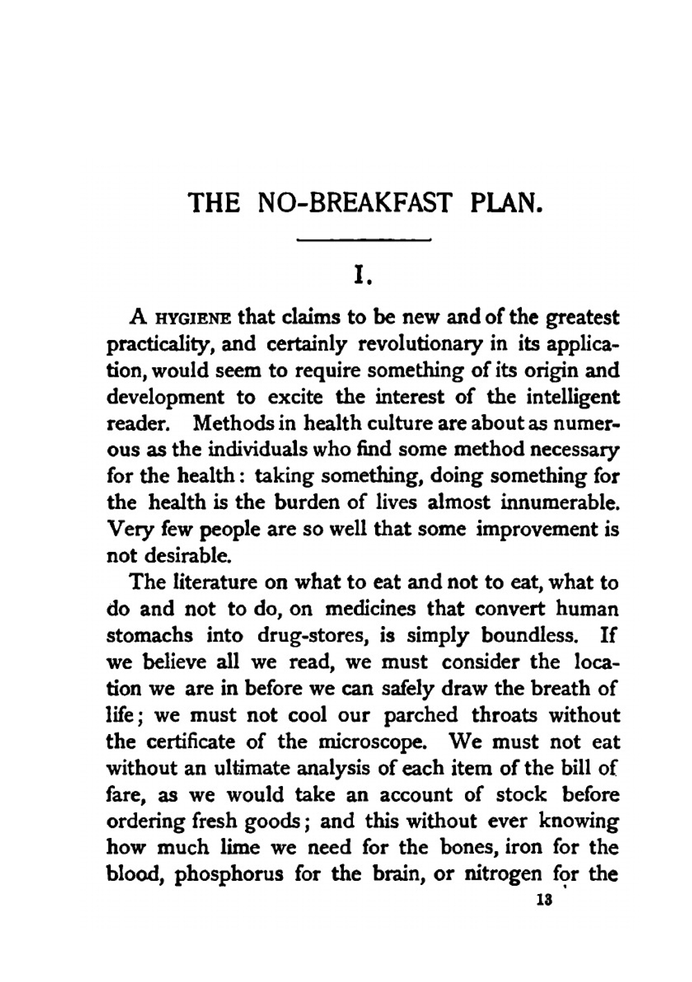The No-Breakfast Plan and the Fasting-Cure | Dewey Edward Hooker