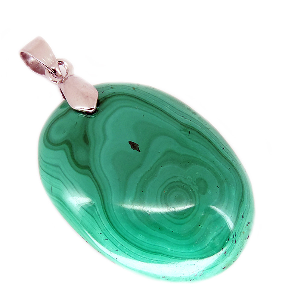 Кулон "Овал" малахит светлый асс.