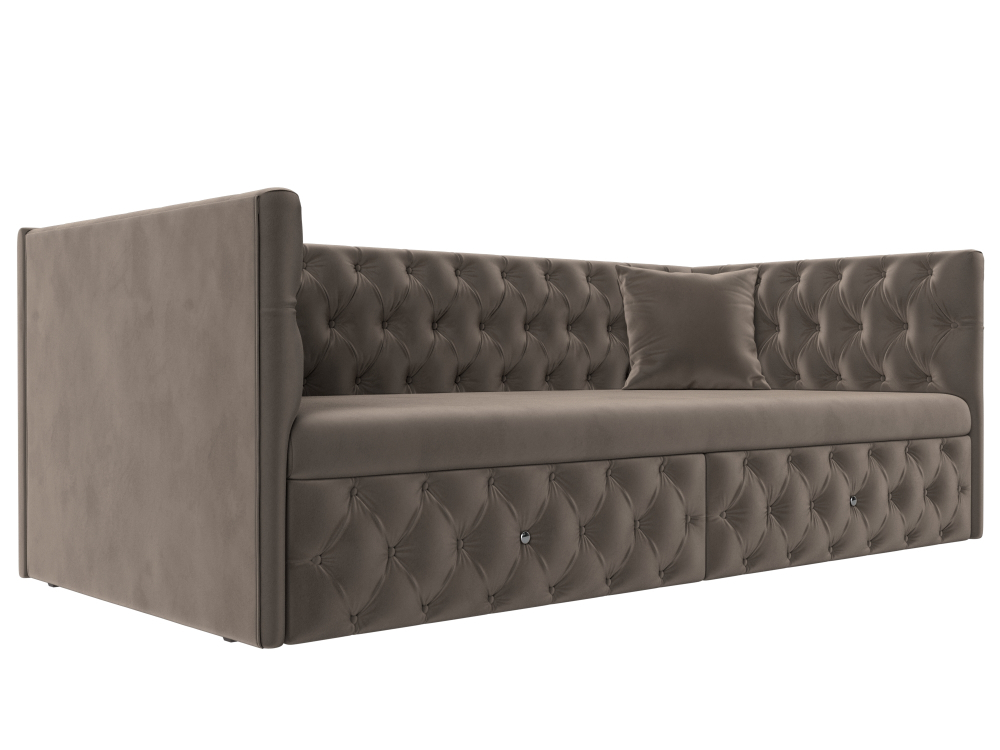 Диван детский прямой Найс, Коричневый, Велюр, 107105