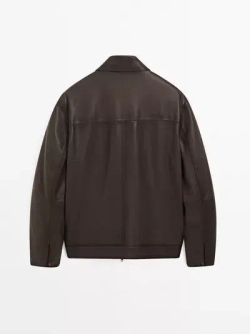 Massimo Dutti Куртка из овечьей кожи наппа, коричневый