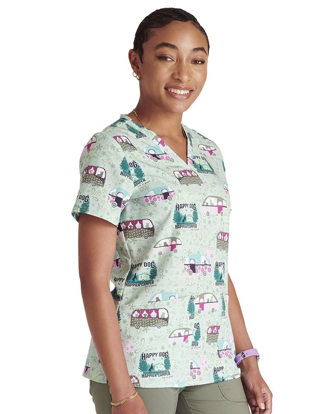 Топ медицинский женский Cherokee Tooniforms TF738, зеленый, XL