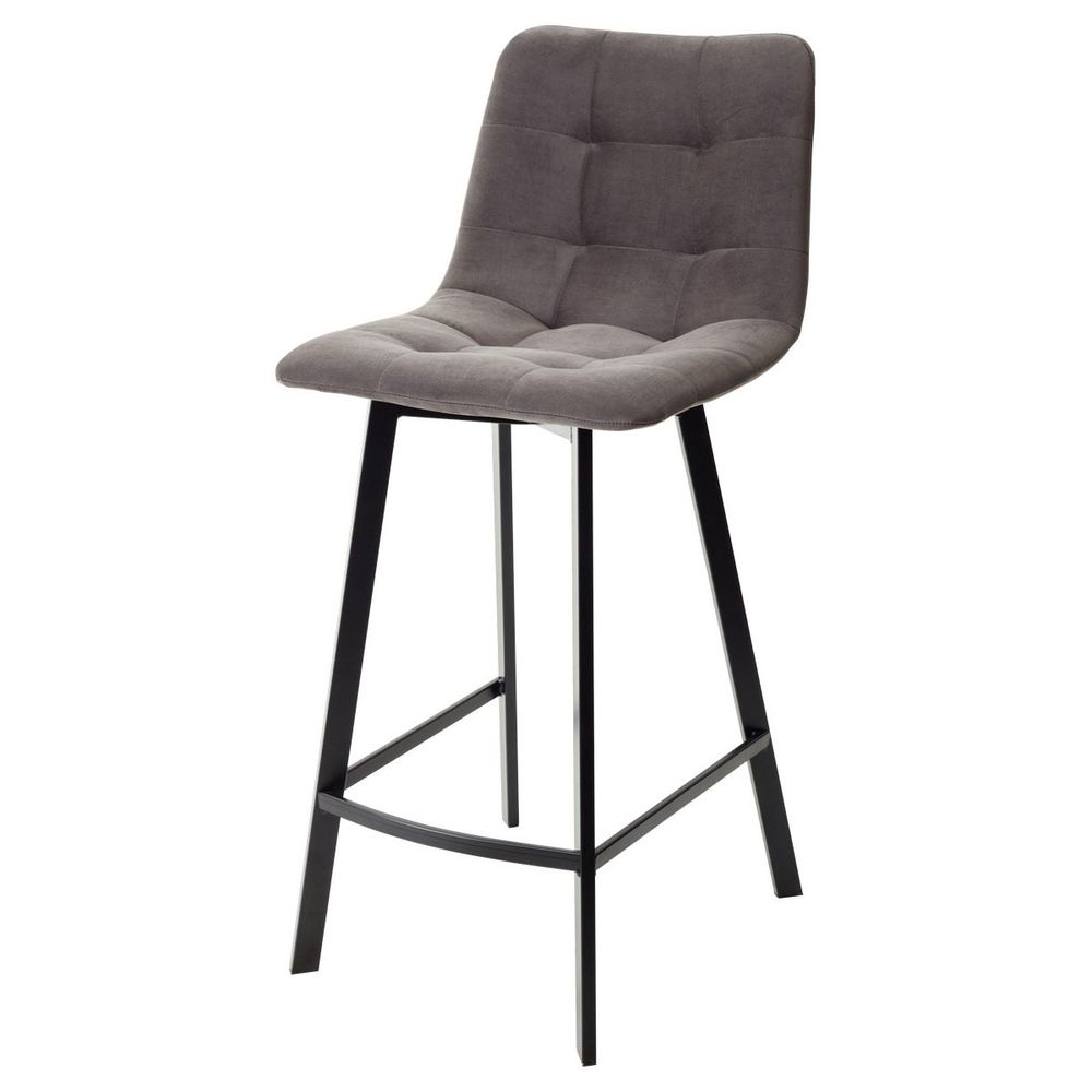 Полубарные стулья CHILLI-QB SQUARE графит #14, велюр / черный каркас (H=66cm), 2 шт.