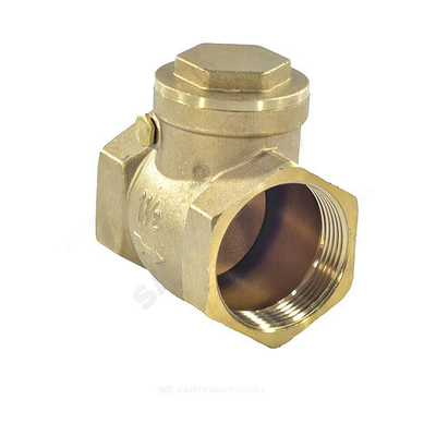 Клапан обратный латунь поворотный 3004 Ду 20 Ру40 Тмакс=100 оС ВР 3/4" заслонка латунь Aquasfera 3004-02