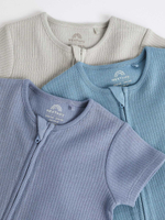 Боди с коротким рукавом для малышей Next Q53-624, 3 шт., Голубой, Хаки