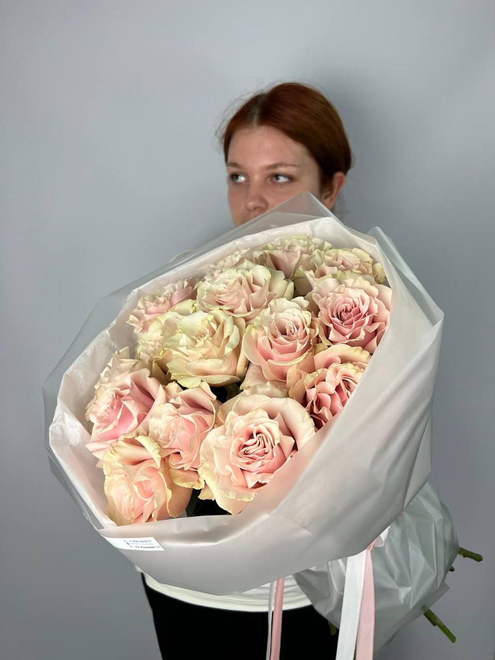 Французские розы , цвет розовый , 3 штуки