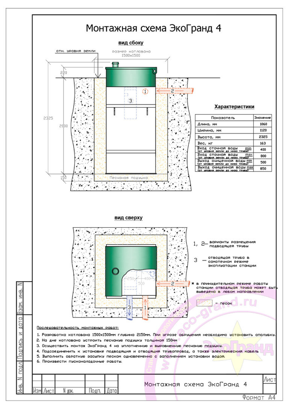 Септик Эко-Гранд 4