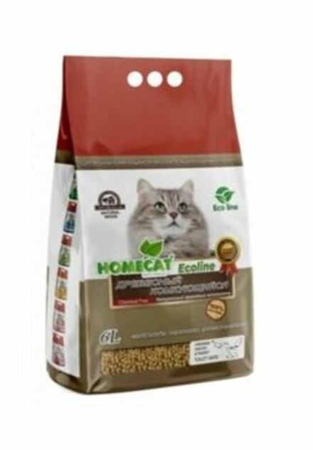 Наполнитель HOMECAT 6 л (2.1кг) древесный, комкующийся