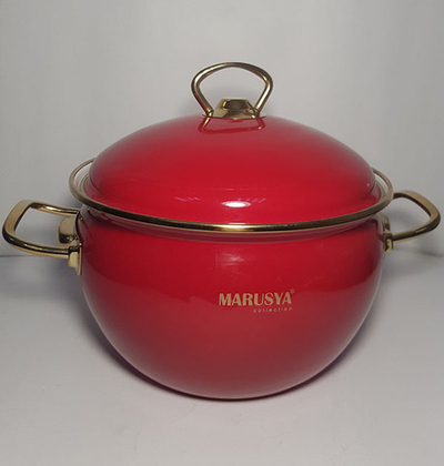 Кастрюля эмал.4 л.Маруся красная
