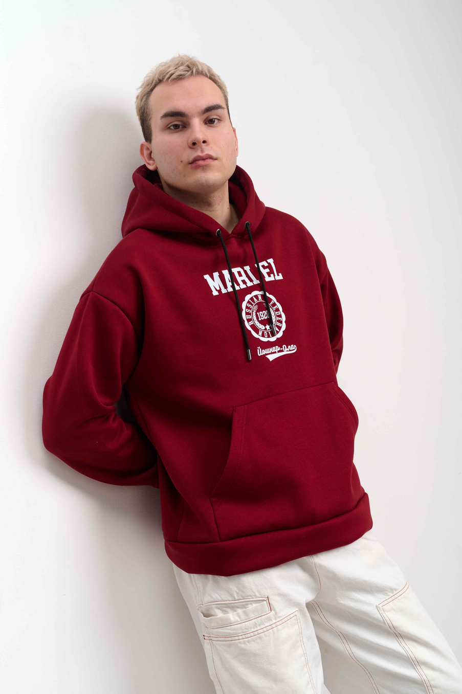 Худи мужское  с капюшоном "MARI EL" бордо