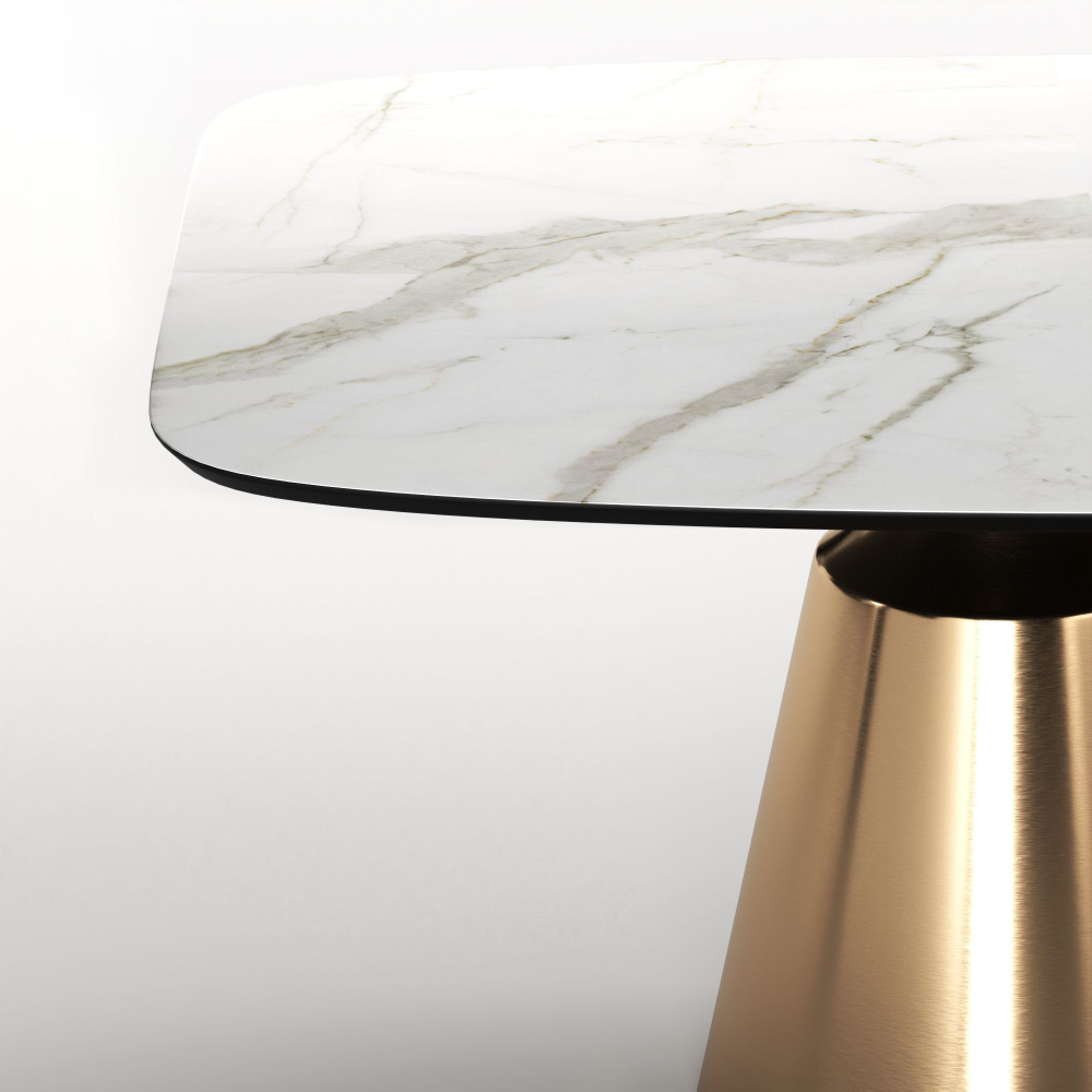 Стол овальный Lucas 230, керамика матовая, белая