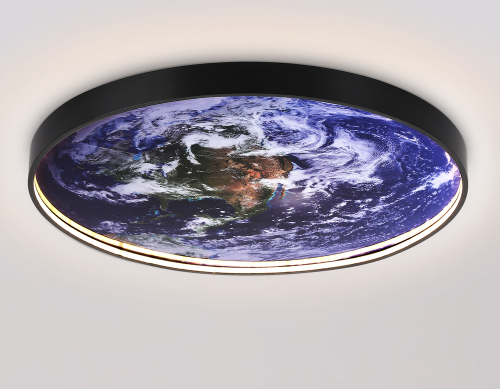 Светильник светодиодный настенно-потолочный FW11135 BK черный 38W LED 3000-6400K D600*38