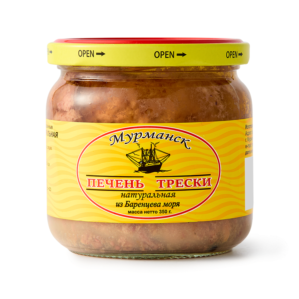 Печень трески натуральная Мурманск, 350 гр