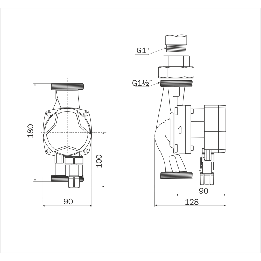 Насос Aquario PRIME-A1-258-180 (60Вт. нап.7м. пр.77л/мин.) циркуляционный