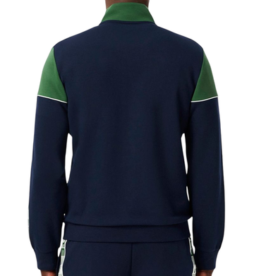 Мужская теннисная кофта Lacoste Zipped Colour-Block - navy blue/green