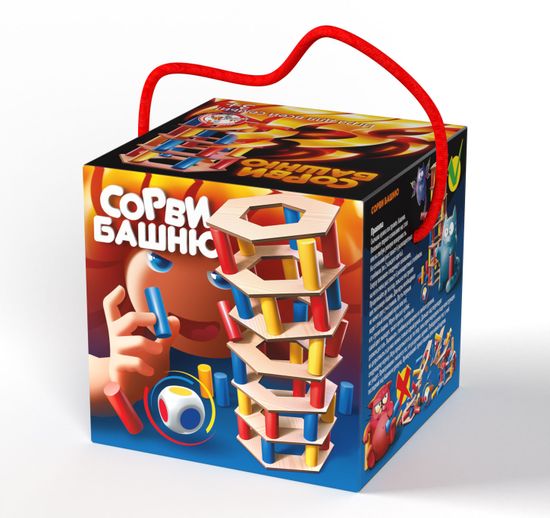 Игра для всей семьи "Сорви башню" (цветная)