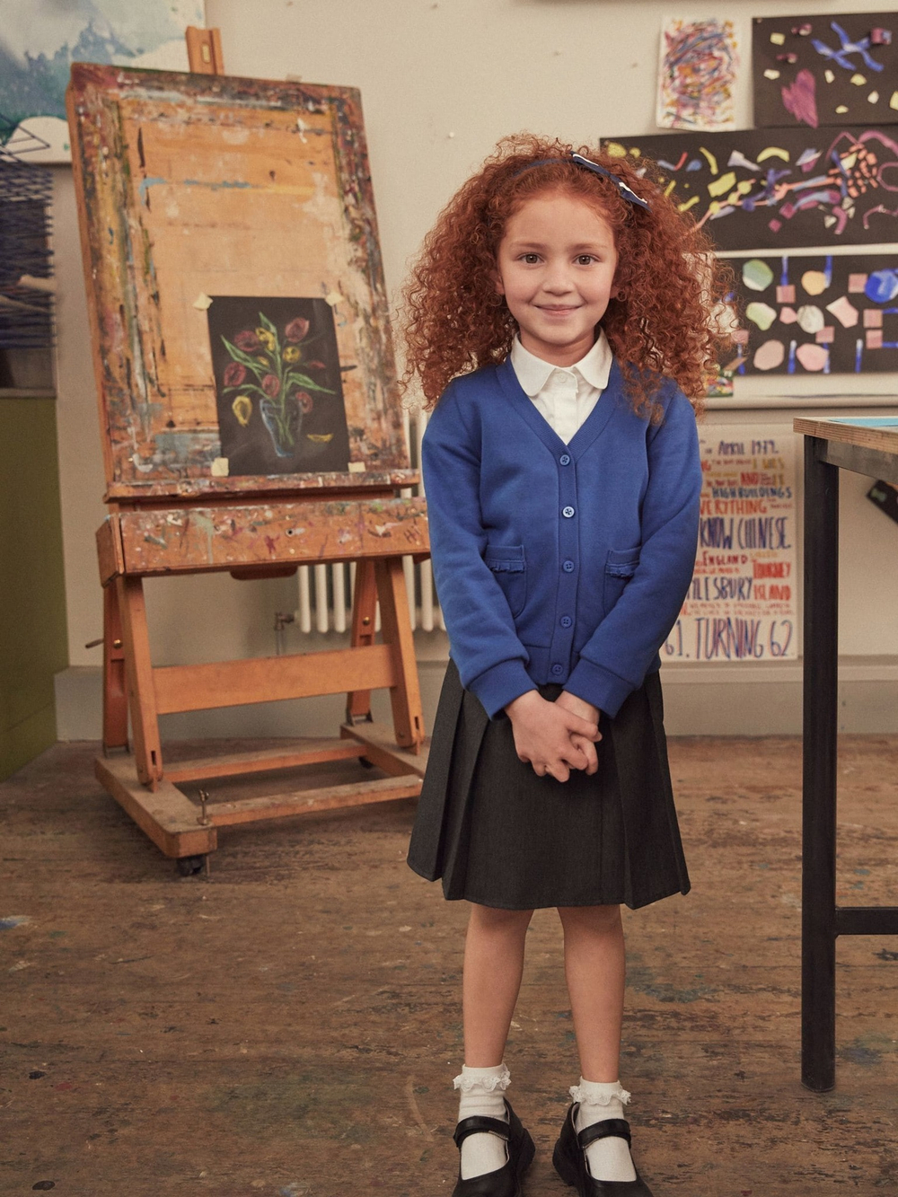 Кардиган школьный с карманами для девочки Next 996-697, Синий