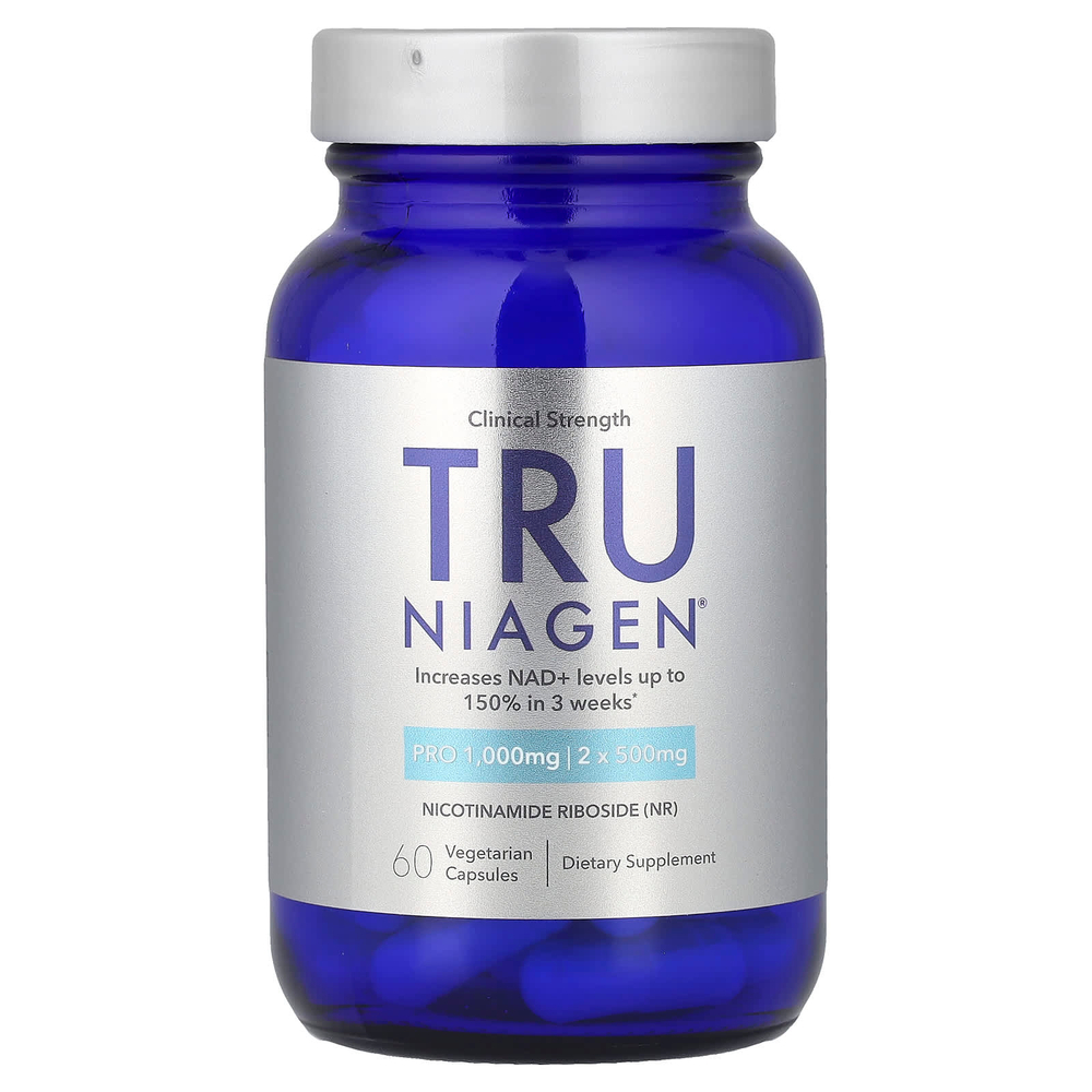 Tru Niagen, Pro, никотинамид рибозид, 60 вегетарианских капсул (500 мг в 1 капсуле)