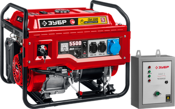 Бензиновый генератор "ЗУБР" СБА-5500 (c АВР)