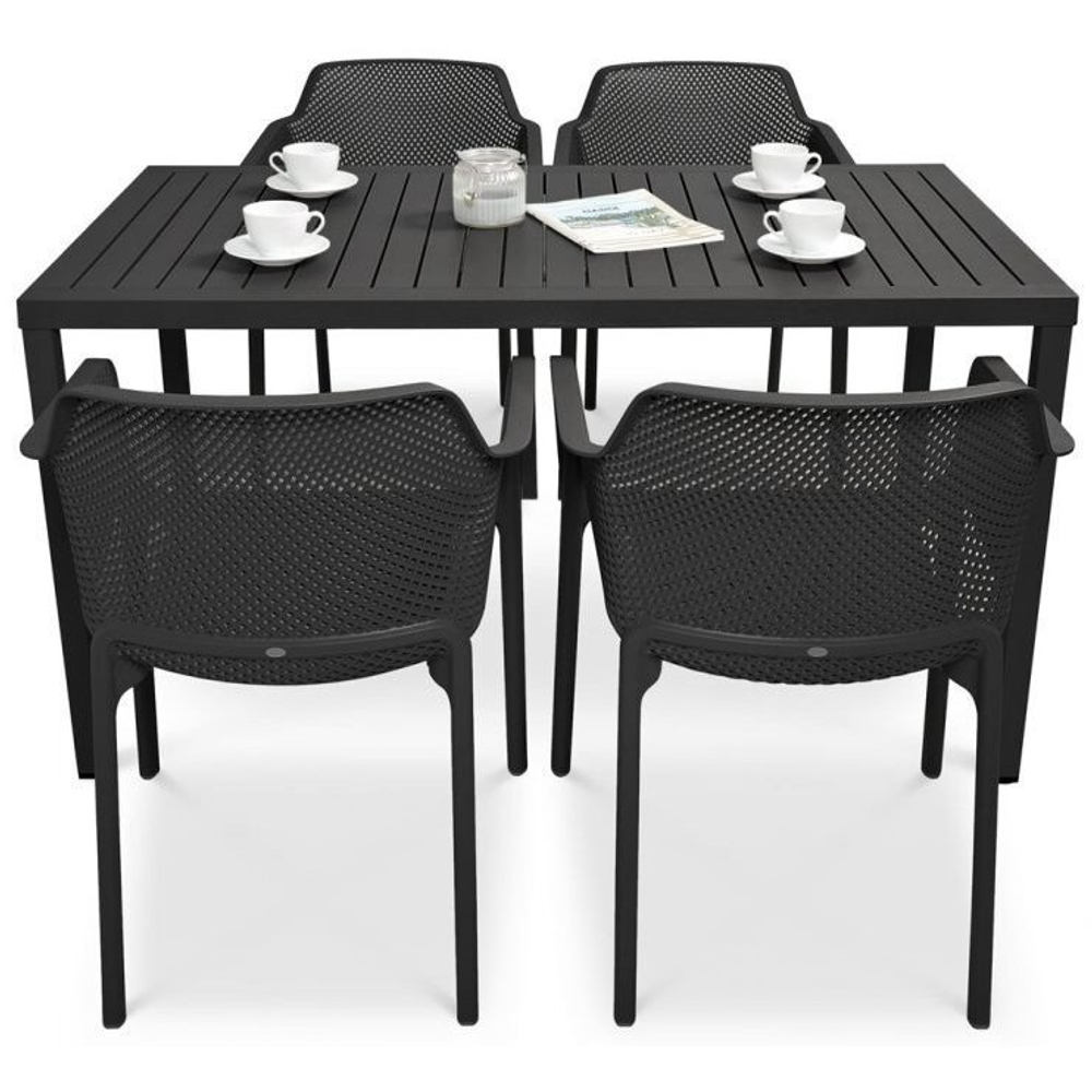 Стол пластиковый обеденный Nardi Cube 140x80, антрацит