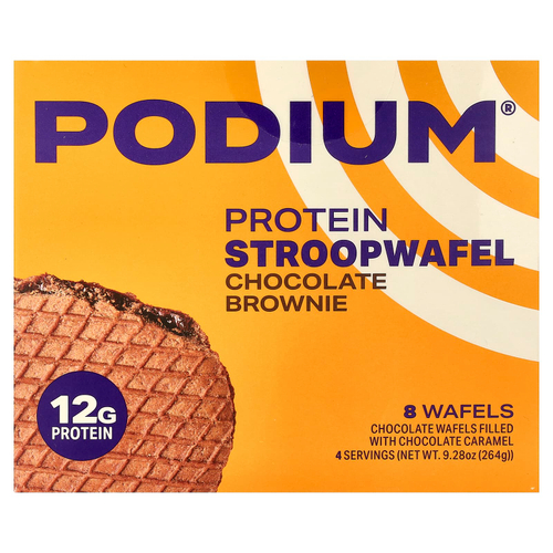 Podium Nutrition, протеиновая штучная вафля, со вкусом шоколадного брауни, 8 вафель, 264 г (9,28 унции)
