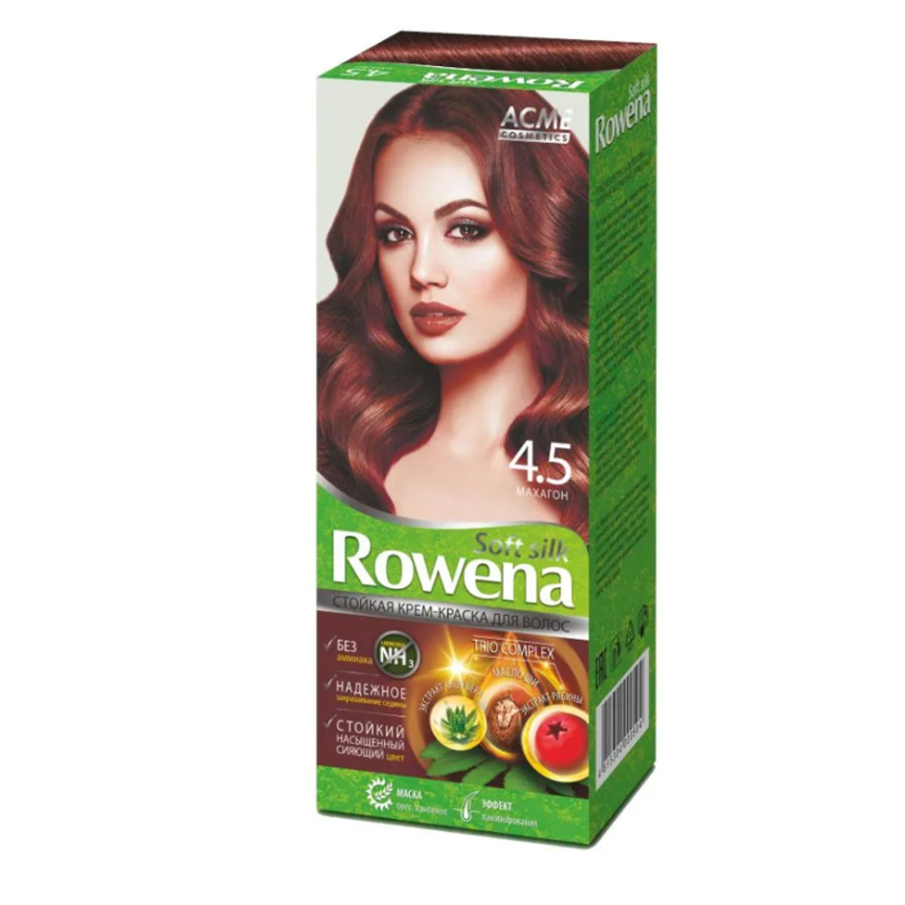Acme-Color «ROWENA SOFT SILK» Стойкая Крем-Краска для волос, тон 4.5 без аммиака (Махагон) 115 мл
