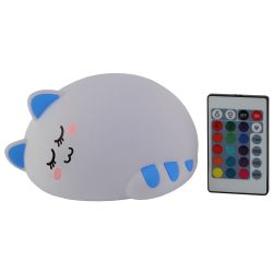 Ночник - светильник светодиодный ЭРА NLED-415-2W-BU аккумуляторный мягкий силиконовый белый с синим