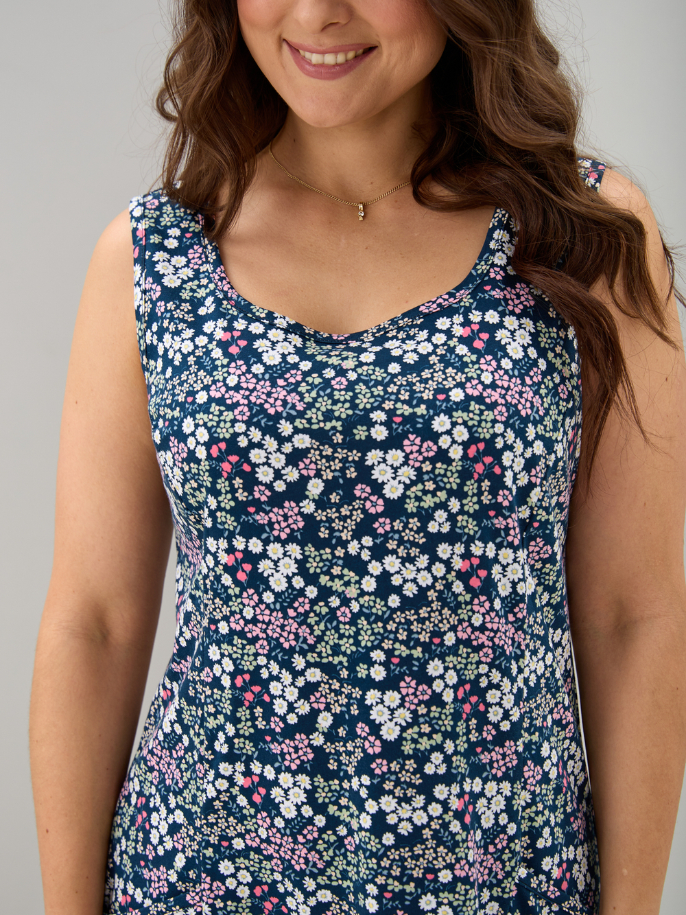 Платье П-012/синий-ромашкимаргаритки