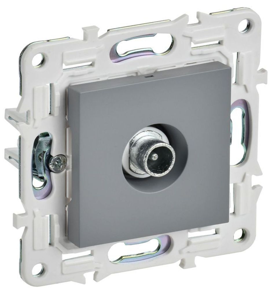 Розетка телевизионная проходная TV SKANDY SK-A17Gr сер. IEK SK-A10-P-K03