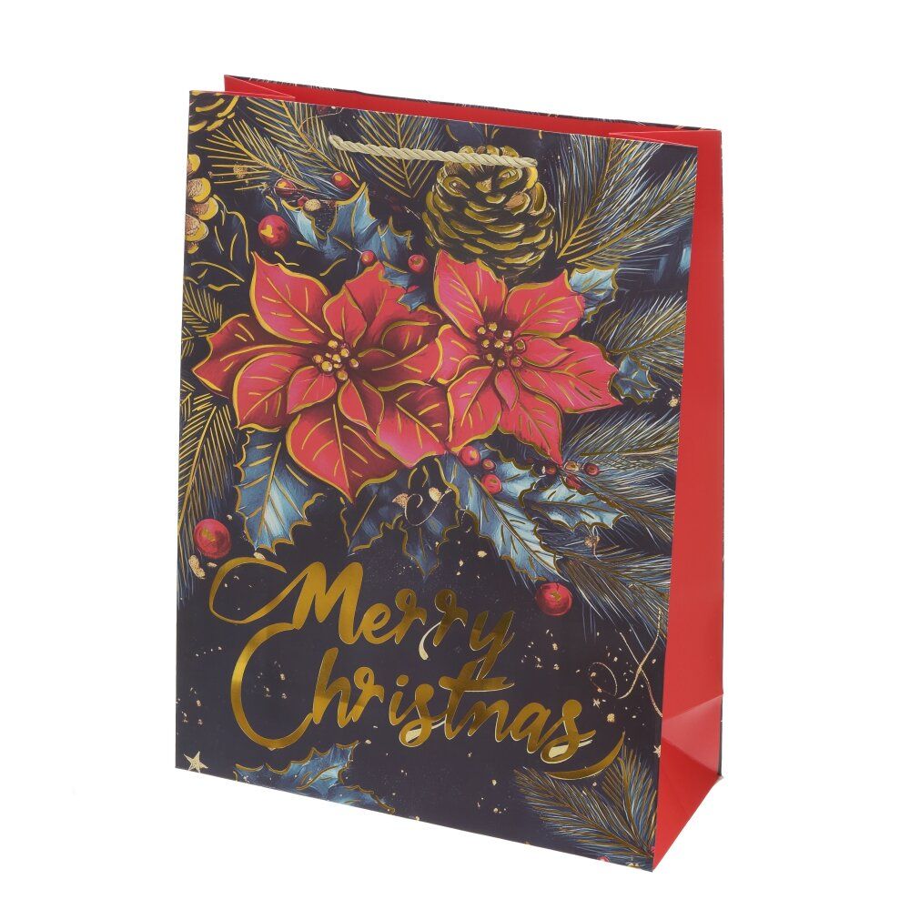 GAEM Пакет подарочный L (бумага 210г/м2, блок 12шт), L30 W12 H40 см, 4в.