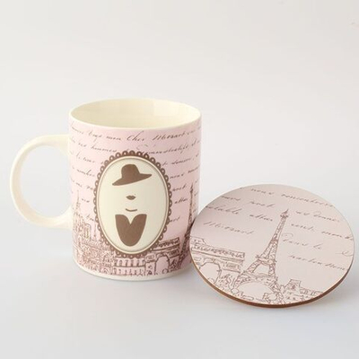 Бокал с подставкой под горячее "Мадам" 10х8х11,5см (360ml) фарфор пробка