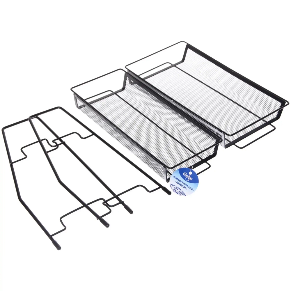 Этажерка настольная хозяйственная универсальная «ФАНАДЕРО», цвет черный, 31*17*33см (лейбл Селфи)