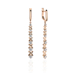 Серьги с фианитом из красного золота 585 пробы JA-S-1С115090
