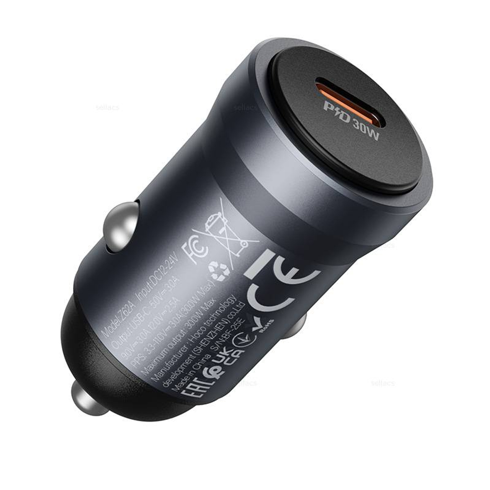 Автомобильное зарядное устройство Hoco Z62A PD30W (metal grey)