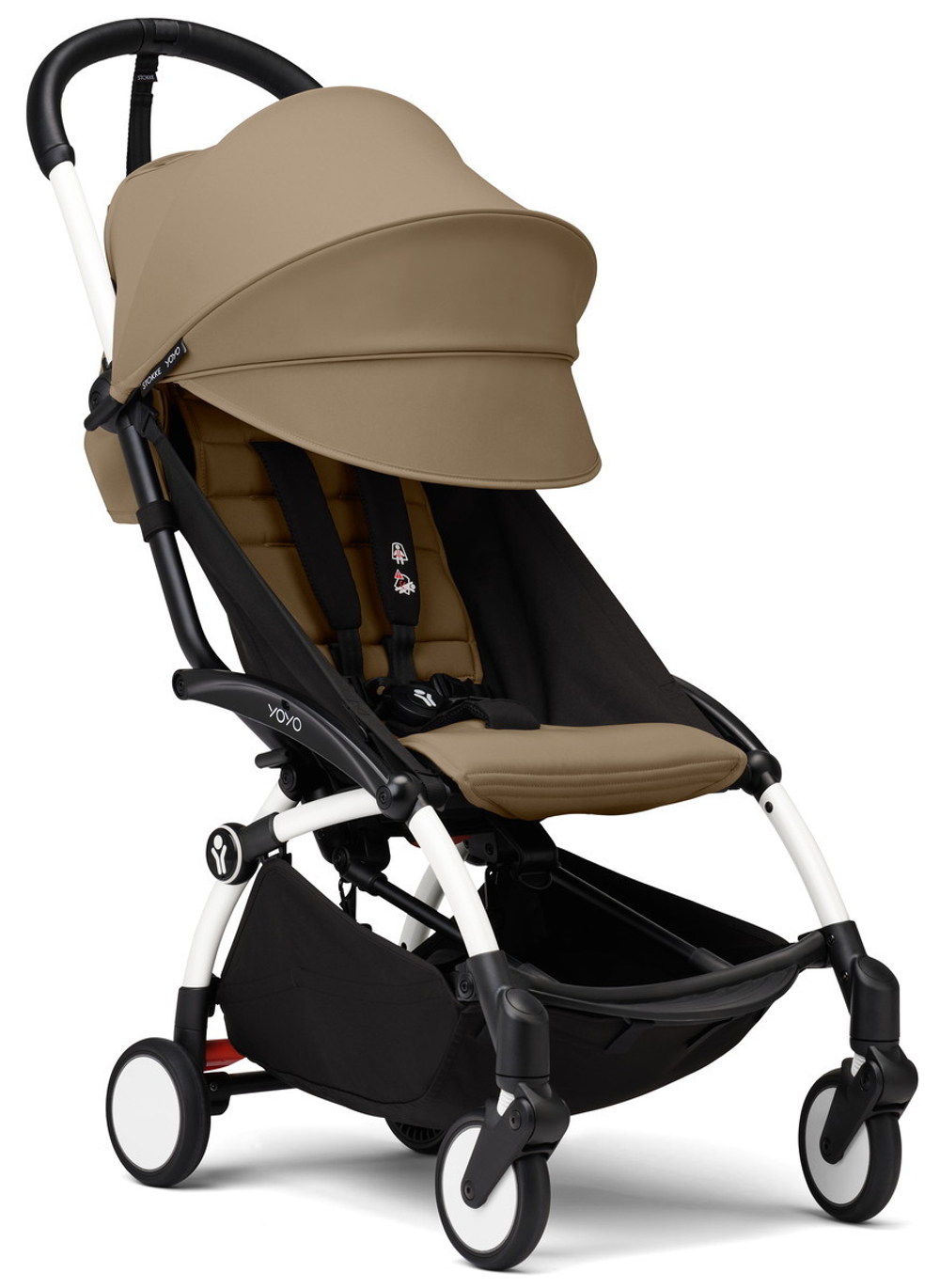 Коляска Stokke YOYO3 Newborn Shell рама белая White 2 в 1 Toffee