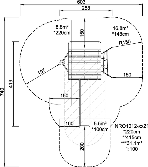 Деревянная башня с горкой