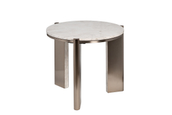 Стол журнальный d57x50см Garda Decor Cass White натуральный белый мрамор