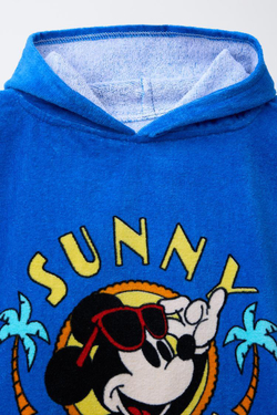 ZARA ПОЛОТЕНЦЕ-ПОНЧО С ПРИНТОМ MICKEY MOUSE © DISNEY, ЯРКО-СИНИЙ