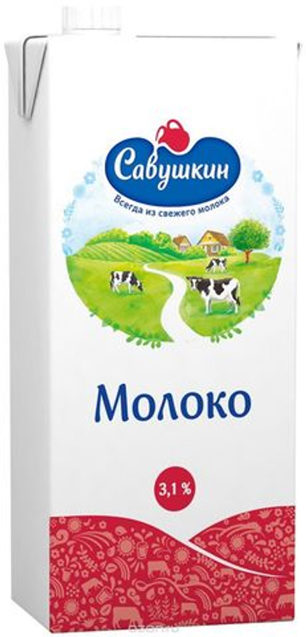 Молоко "Савушкин" 3,1% 1л. Савушкин продукт