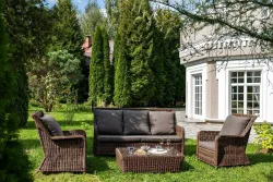 "Гляссе" лаунж-зона из искусственного ротанга, цвет коричневый