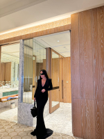 Платье Americano с длинным рукавом, черный