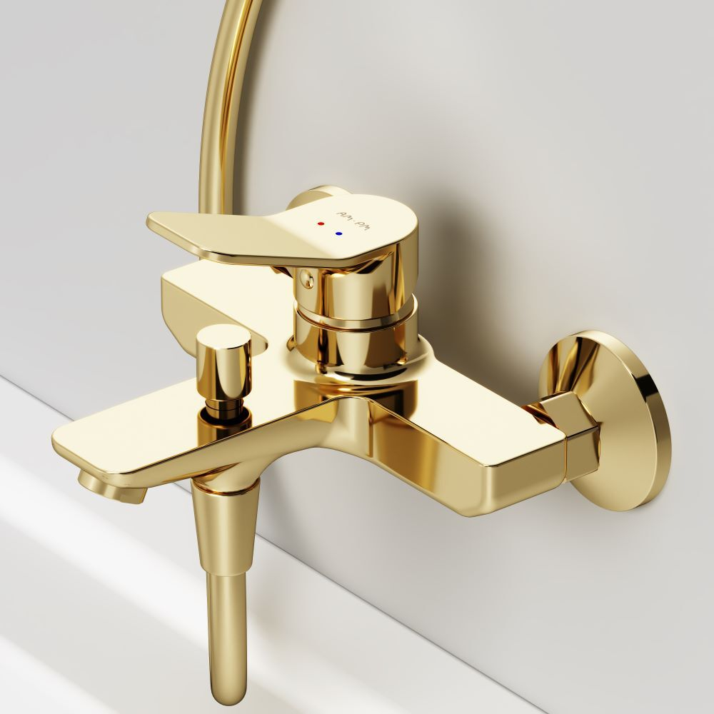 Смеситель для ванны и душа, золото AM.PM X-Joy F85A10099