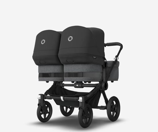Коляска для двойни 2 в 1 Bugaboo Donkey 5 Twin Midnight black/Grey melange/Black